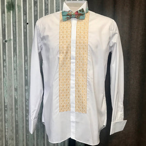 Vintage Deadstock 1970's Cotton L/S Dress Shirt Embroidery Sz M - OOAK - Phoenix Menswear