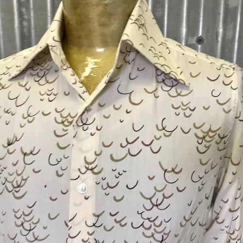 Vintage Deadstock 1970's L/S Silk Creme Sz S - OOAK - Phoenix Menswear