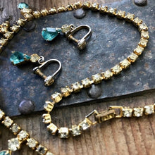Load image into Gallery viewer, Vintage Diamante Blue and Clear Necklace &amp; Earring Set Victorian Style - Boxed - Phoenix Menswear