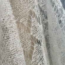 Load image into Gallery viewer, Vintage Hand Knit Mohair Wool Cream Scarf - Phoenix Menswear