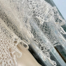 Load image into Gallery viewer, Vintage Hand Knit Mohair Wool Cream Scarf - Phoenix Menswear
