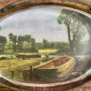 Vintage Handmade Glass Paperweight Boatbuilding Country Scene River Dorset England - OOAK - Phoenix Menswear