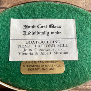 Vintage Handmade Glass Paperweight Boatbuilding Country Scene River Dorset England - OOAK - Phoenix Menswear