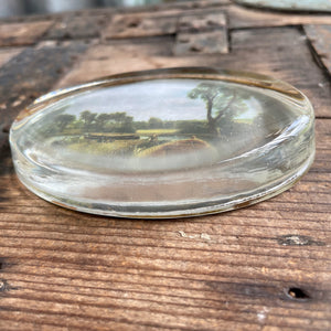Vintage Handmade Glass Paperweight Boatbuilding Country Scene River Dorset England - OOAK - Phoenix Menswear