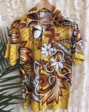 Load image into Gallery viewer, 1970&#39;s Vintage S/S Shirt Brown Yellow Floral Print Sz S - OOAK - Phoenix Menswear