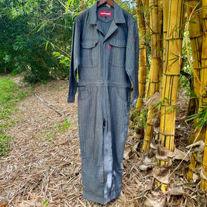 Vintage Hummer Blue Denim Overalls Jumpsuit Herringbone Deadstock Sz M - OOAK - Phoenix Menswear