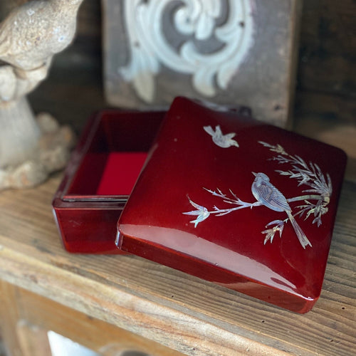 Vintage Korean Laqured Box with Shell Inlay - OOAK - Phoenix Menswear