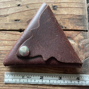 Vintage Leather Change Purse Handmade Brown Flip Pocket Snap - OOAK - Phoenix Menswear