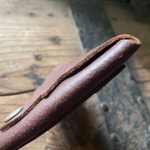 Vintage Leather Change Purse Handmade Brown Flip Pocket Snap - OOAK - Phoenix Menswear