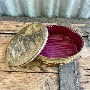 Vintage Oval Sweets Tin with Lid Victorian Horses - OOAK - Phoenix Menswear