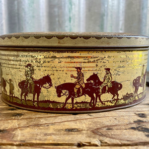 Vintage Oval Sweets Tin with Lid Victorian Horses - OOAK - Phoenix Menswear