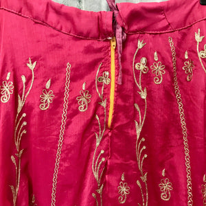 Vintage Pink Indian Skirt Embroidered Heavy Sz S - OOAK - Phoenix Menswear