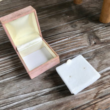 Load image into Gallery viewer, Vintage Pink Velvet Earring Gift Box Square - OOAK - Phoenix Menswear