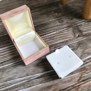 Vintage Pink Velvet Earring Gift Box Square - OOAK - Phoenix Menswear