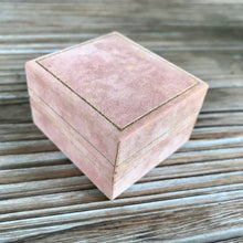 Load image into Gallery viewer, Vintage Pink Velvet Earring Gift Box Square - OOAK - Phoenix Menswear