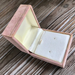 Vintage Pink Velvet Earring Gift Box Square - OOAK - Phoenix Menswear