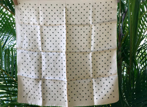 Vintage Silk Pocket Square Floral Dot Print - OOAK - Phoenix Menswear