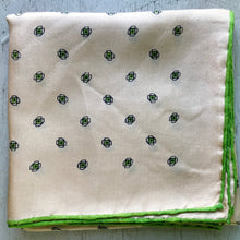 Load image into Gallery viewer, Vintage Silk Pocket Square Floral Dot Print - OOAK - Phoenix Menswear
