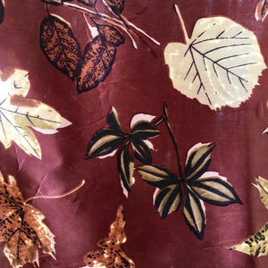 Vintage Silk Scarf Fall Leaves - Square - OOAK - Phoenix Menswear