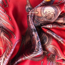 Load image into Gallery viewer, Vintage Silk Scarf Red Jellyfish Design - Square - OOAK - Phoenix Menswear