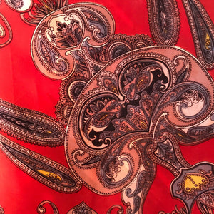 Vintage Silk Scarf Red Jellyfish Design - Square - OOAK - Phoenix Menswear