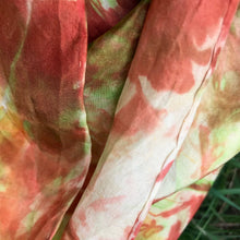 Load image into Gallery viewer, Vintage Silk Scarf Tie Dye Green Red Yellow Square - OOAK - Phoenix Menswear