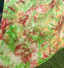 Load image into Gallery viewer, Vintage Silk Scarf Tie Dye Green Red Yellow Square - OOAK - Phoenix Menswear