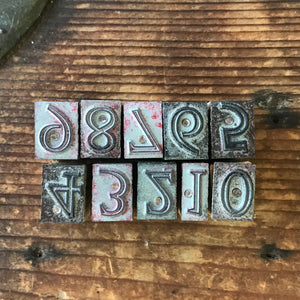 Vintage Stamp Set Numbers 0 - 9 - OOAK - Phoenix Menswear