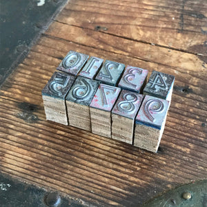 Vintage Stamp Set Numbers 0 - 9 - OOAK - Phoenix Menswear