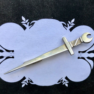 Vintage Sword Tie Pin Sterling Silver Stamped - OOAK - Phoenix Menswear