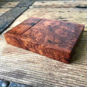 Vintage Thuya Burl Wooden Card Holder - OOAK - Phoenix Menswear
