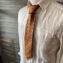 Load image into Gallery viewer, 1970&#39;s Vintage Necktie - Gold and Burnt Orange Geometric Print - OOAK - Phoenix Menswear