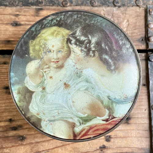 Vintage Toffee Tin Thorne's Leeds England Round - OOAK - Phoenix Menswear