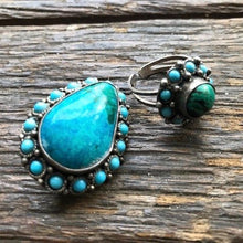 Load image into Gallery viewer, Vintage Turquoise &amp; Silver Brooch &amp; Ring Set - OOAK - Phoenix Menswear