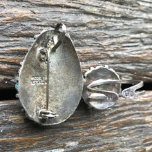 Load image into Gallery viewer, Vintage Turquoise &amp; Silver Brooch &amp; Ring Set - OOAK - Phoenix Menswear