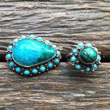 Load image into Gallery viewer, Vintage Turquoise &amp; Silver Brooch &amp; Ring Set - OOAK - Phoenix Menswear