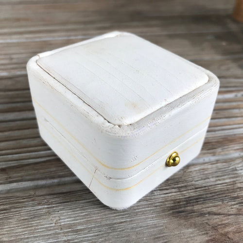 Vintage White Ring Gift Box Square Jewellery 'Nationwide Jewellers' - OOAK - Phoenix Menswear