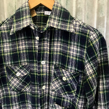 Load image into Gallery viewer, Vintage Winter Wool Shirt in Blue &amp; Green Plaid Sz XS - OOAK - Phoenix Menswear