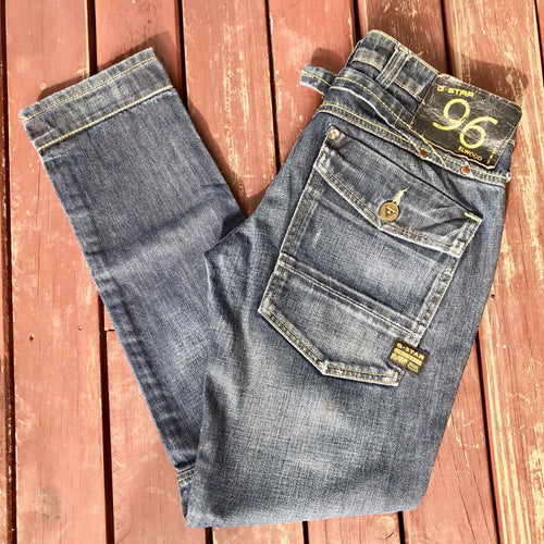 Vintage Women's G-Star 'Elwood' Jeans in Dark Blue Sz 29 - OOAK - Phoenix Menswear