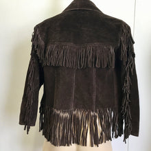 Load image into Gallery viewer, Vintage Women&#39;s / Kid&#39;s Brown Suede Fringed Jacket Heavy Soft Sz XS - OOAK - Phoenix Menswear