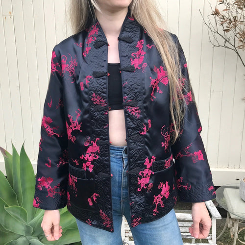 Vintage Women's Traditional Chinese Brocade Reversible Jacket Sz S - OOAK - Phoenix Menswear
