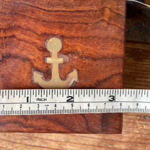 Vintage Wooden Box Brass Anchor Marine Boating Yacht One piece only - OOAK - Phoenix Menswear