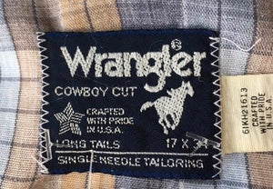 Vintage Wrangler Western L/S Shirt Pastel Plaid Sz XL - OOAK - Phoenix Menswear