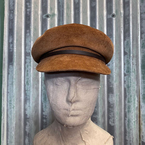 Will & Bear Baker Boy Cap - Brown Corduroy - Phoenix Menswear