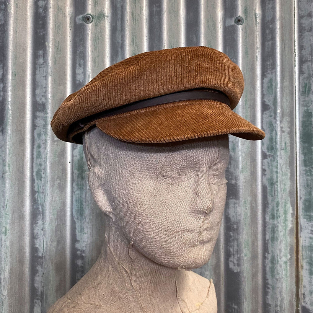 Will & Bear Baker Boy Cap - Brown Corduroy - Phoenix Menswear