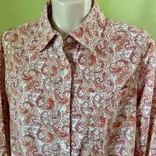 Load image into Gallery viewer, Women&#39;s 1980&#39;s Vintage Pendleton Peach Paisley Cotton L/S Shirt Sz M - OOAK - Phoenix Menswear