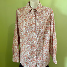 Load image into Gallery viewer, Women&#39;s 1980&#39;s Vintage Pendleton Peach Paisley Cotton L/S Shirt Sz M - OOAK - Phoenix Menswear