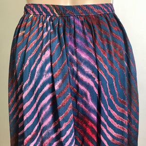 Women's Free People Long Skirt Diagonal Stripes Purple Sz L - OOAK - Phoenix Menswear