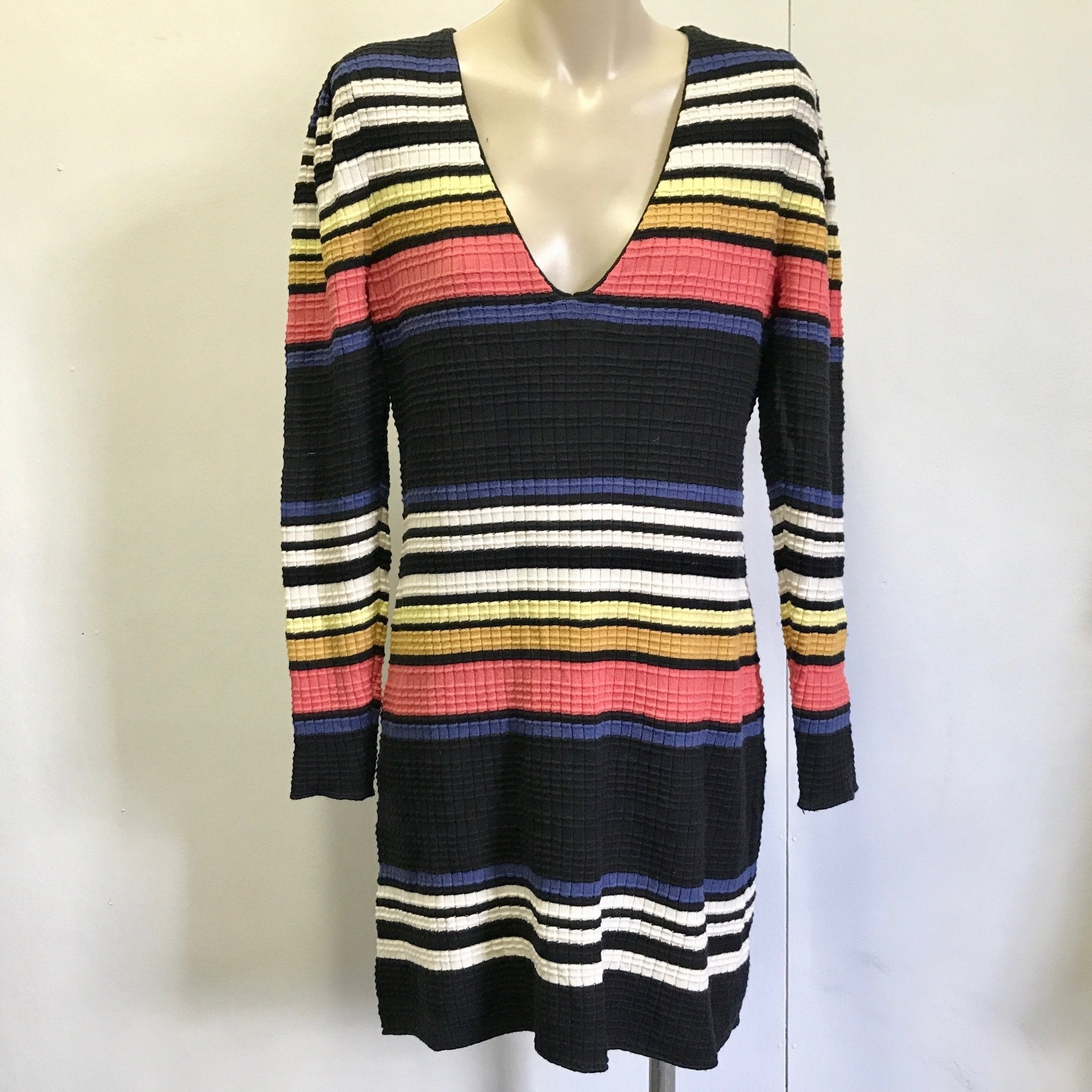 free people striped knit dress Women's Sz S be creative Drawstring Open Back Knit NewArrivalsAnkara Color:Floral Purple Blue