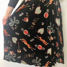 Load image into Gallery viewer, Women&#39;s &#39;Maeve by Anthropologie&#39; Velvet Pleated Midi Skirt Montparnasse Print on Black Sz XS - OOAK - Phoenix Menswear